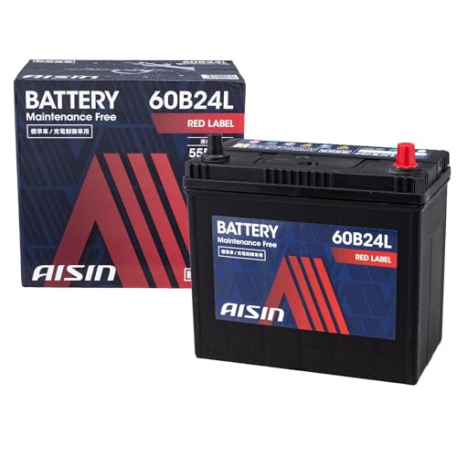 アイシン(AISIN) 車用 バッテリー 60B24L (55B24L 46B24L) 標準車/充電制御車対応 RED LABEL BTRAZ-9060B24L